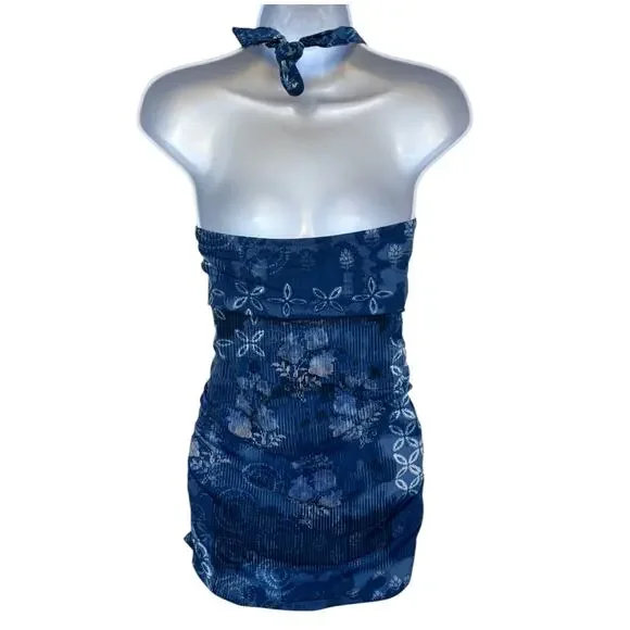 Garnet Hill Tie Back Halter Top Swim Dress with Side Ruching size 8 - Picture 5 of 8